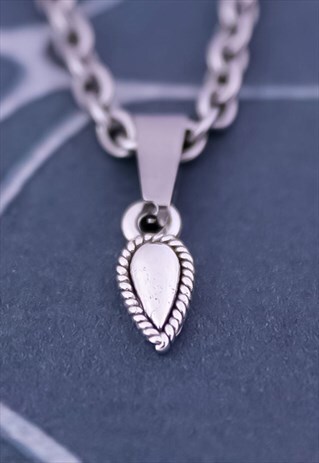 CRW SILVER WATER DROP CHARM NECKLACE