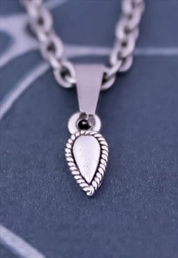 CRW Silver Water Drop Charm Necklace 