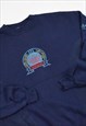 VINTAGE 90S ADIDAS EMBROIDERED LOGO SWEATSHIRT IN NAVY