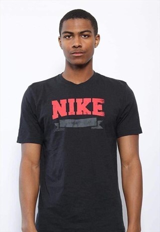 VINTAGE NIKE CHEST PRINT TEE BLACK