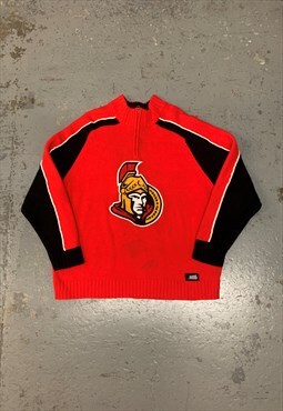NHL Knitted Jumper Ottawa Senators 1/4 Zip Sweater 