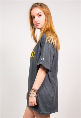 CHAMPION VINTAGE 90'S DARK GREY VOLLEYBALL SPORTS T-SHIRT