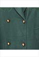 VINTAGE EDITIONS DARK GREEN 1980S EMBROIDERED WOOL COAT - L