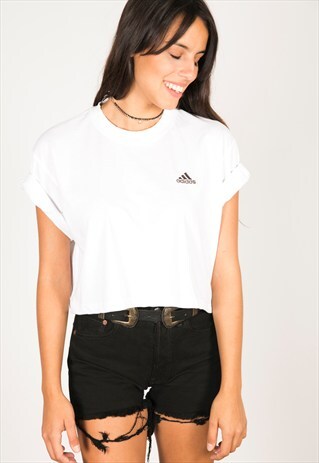 VINTAGE 90S USA CROP T-SHIRT/ R813