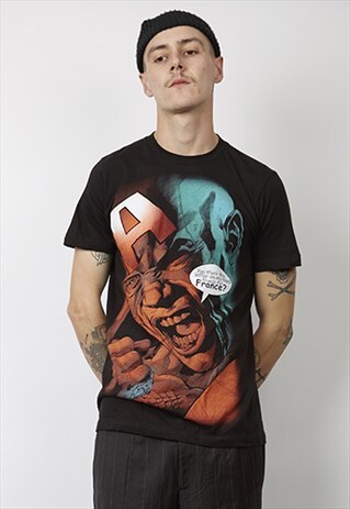 VINTAGE 90'S BLACK MARVEL PRINTED T-SHIRT