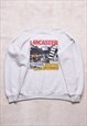 Vintage 90s Lancaster Bomber Grey Print Sweater