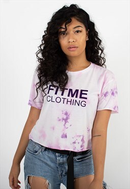 Custom Purple Tie Dye Crop Top