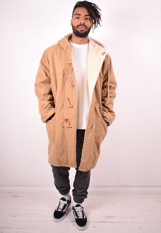 LEVI'S MENS VINTAGE DUFFLE COAT XL BEIGE 90S