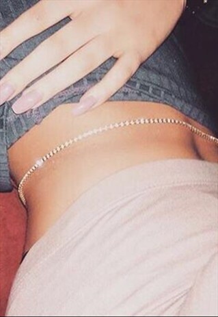 SILVER SEXY RHINESTONE WAIST BELT