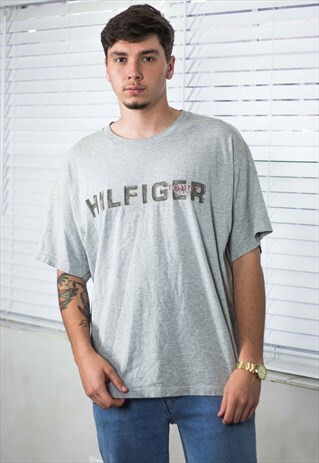 VINTAGE TOMMY HILFIGER T-SHIRT LOGO 90S XL 9.1