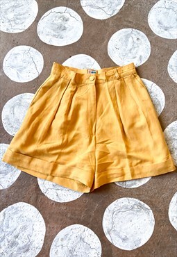 Vintage 90's Mustard Yellow High Waisted Shorts - XS
