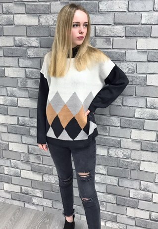 ARGYLE HIGHNECK JUMPER