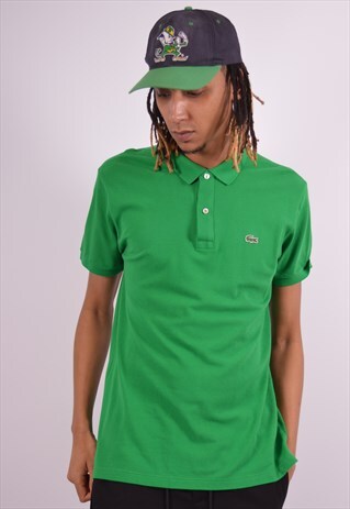 LACOSTE MENS VINTAGE POLO SHIRT LARGE GREEN 90S