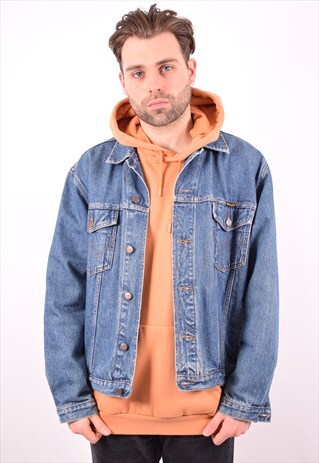 WRANGLER MENS VINTAGE DENIM JACKET XL BLUE 90'S