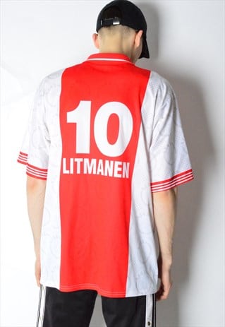 VINTAGE 90S RED AMSTERDAM AJAX FOOTBALL JERSEY T-SHIRT