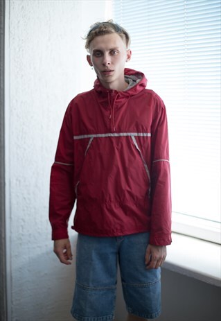 VINTAGE 90'S RED WINDBREAKER JACKET