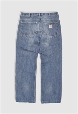Vintage 90s Carhartt Denim Wide-Leg Jeans in Blue