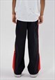 BLACK SPORTY RELAXED FIT PANTS TROUSERS