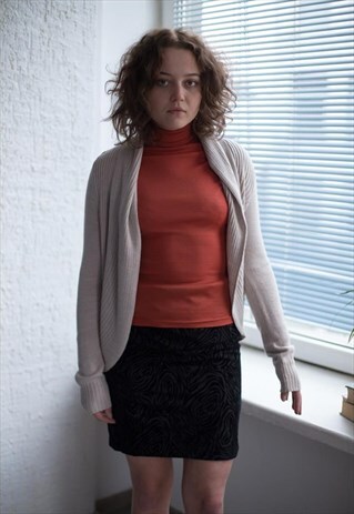 VINTAGE 90'S BEIGE KNITTED CARDIGAN