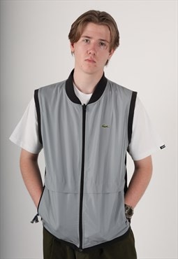 Vintage 00s Y2K Lacoste revesaible vest in black / silver 