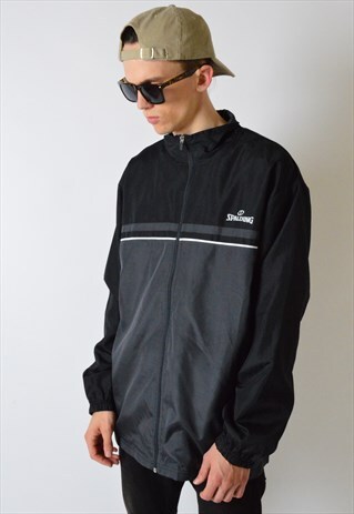 SPALDING VINTAGE 90S BLACK AND GREY JACKET