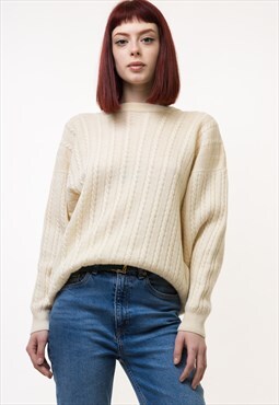 BURBERRYS Knitwear Woolknit Beige Wool Jumper Sweater 4915