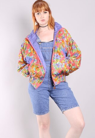 VINTAGE 90S ELLESSE BRIGHT FLORAL SHELL JACKET