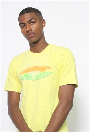 VINTAGE NIKE PRINT T-SHIRT YELLOW