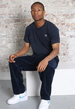 VINTAGE CHAMPION LOGO T-SHIRT BLUE