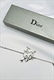 CHRISTIAN DIOR BRACELET SILVER LOGO VINTAGE MONOGRAM HEART