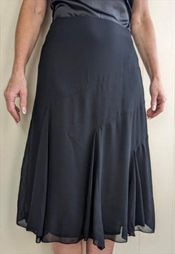 Vintage Black Chiffon Skirt