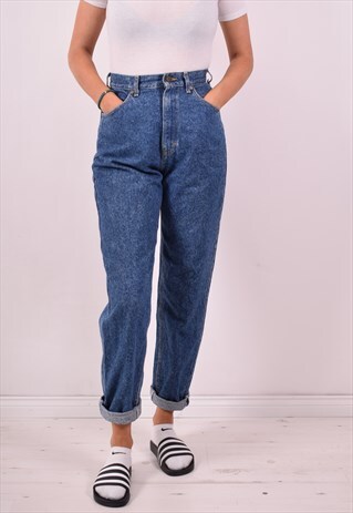 LEE WOMENS VINTAGE JEANS W28 L32 BLUE 90S