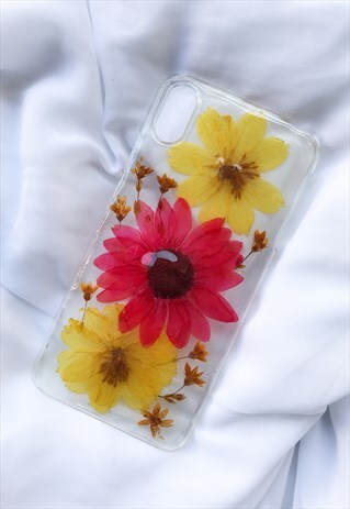 HANDMADE PHONE CASE/ PHONE COVER WITH REAL PRESSED FLOWERS