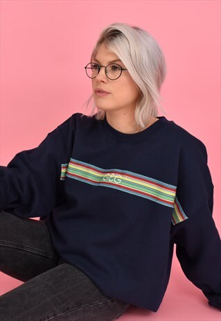 G&G UNISEX NAVY TUMBLING RIBBON SWEAT