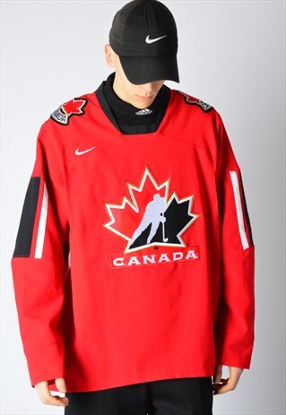 Y2K RED NIKE CANADA HOCKEY JERSEY