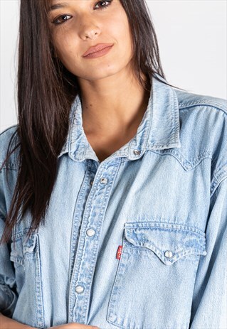 VINTAGE 80S LEVI'S DENIM SHIRT / S9484