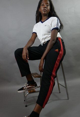 BLACK ADIDAS TAPED POPPER TRACKIES