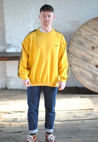90S ADIDAS 3 STRIPE SWEATER