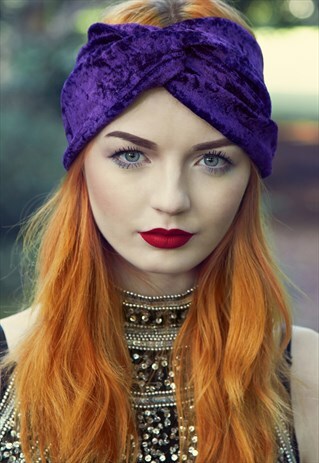 LUXE VELVET TURBAN PURPLE