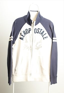 Aeropostale Vintage Zip up Logo Sweatshirt Navy White