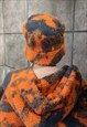 GRADIENT FLEECE FISHERMAN HAT HANDMADE CAMO BUCKET ORANGE