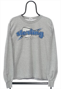 Vintage Sterling Softball Long Sleeve Grey TShirt Womens