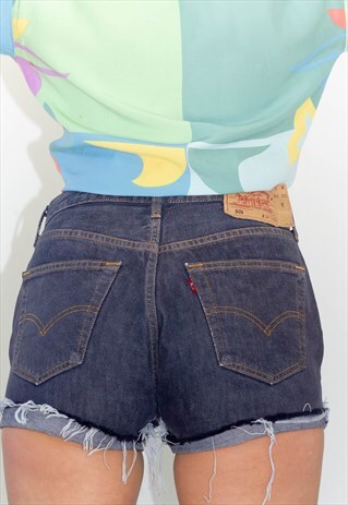 VINTAGE LEVI'S INDIGO BLUE HIGH WAIST SHORTS