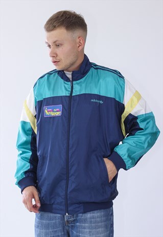 90S VINTAGE MENS ADIDAS TRACK SUIT LOGO WINDBREAKER JACKET