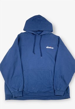 Vintage hanes alorica embroidered hoodie blue 2xl BV16629