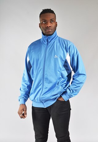 VINTAGE PUMA LIGHT BLUE TRACK TOP JACKET