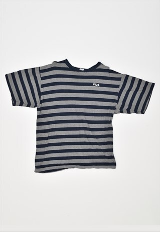 Vintage 90's Fila T-Shirt Top Stripes Navy Blue