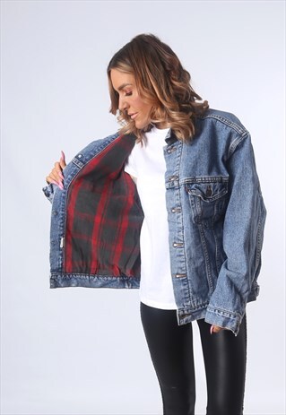 LEVIS DENIM JACKET LINED OVERSIZED FITTED UK 16 (53O)