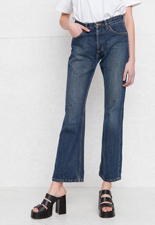 VINTAGE BLUE LEE BOOT CUT DENIM JEANS