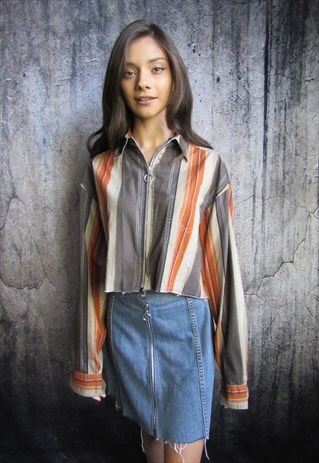 URBAN OUTFITTERS RE-WORKED CROPPED SHIRT